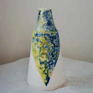Vase artistique en céramique (grès) « écailles marines »